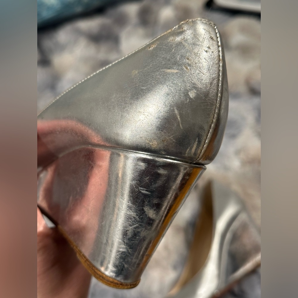 Christian Louboutin silver wedge 37 1/2 - Picture 11 of 13